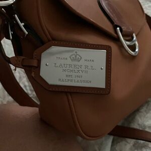 Ralph Lauren Brown leather bag with leather and silver tag